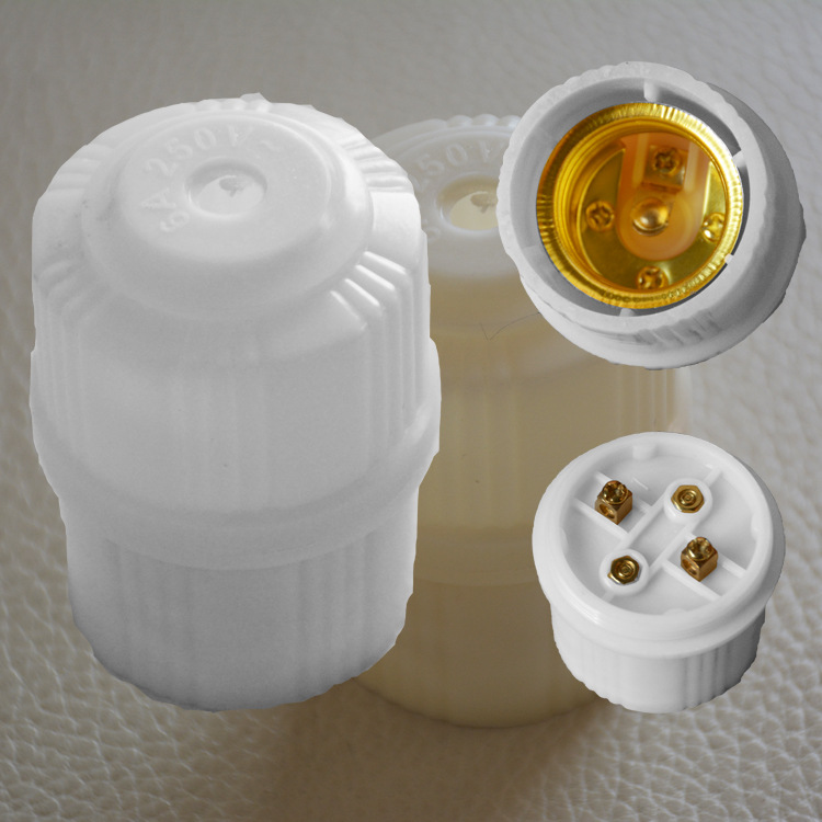 家用工程e27螺口灯座led灯泡大平灯头悬吊灯口灯底座吸顶明装暗装