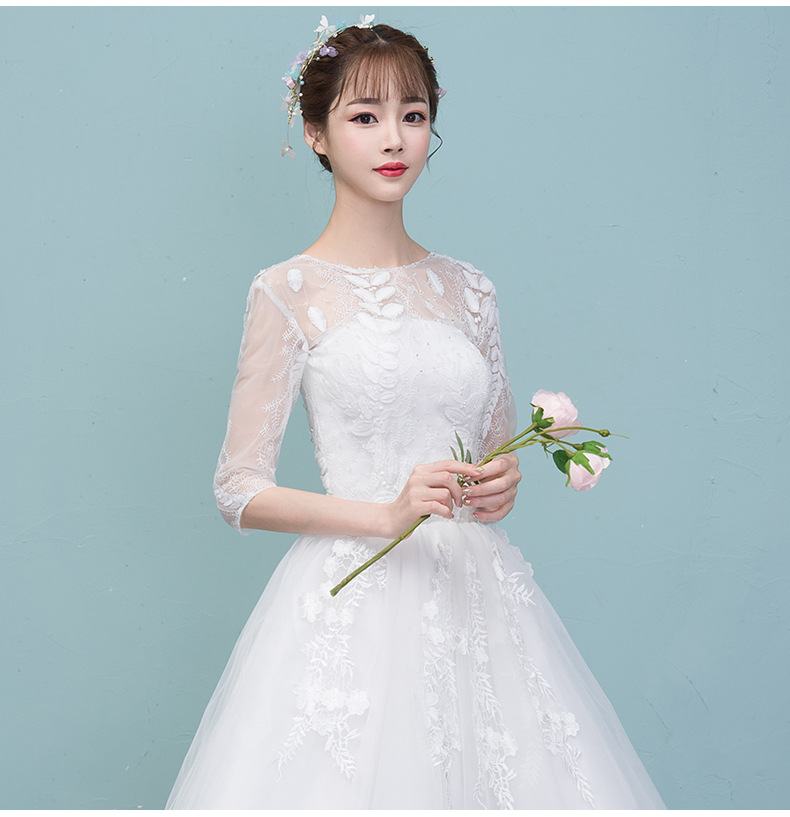 森系轻婚纱礼服2022新款新娘一字肩短款简约法式白裙小个影楼厂家