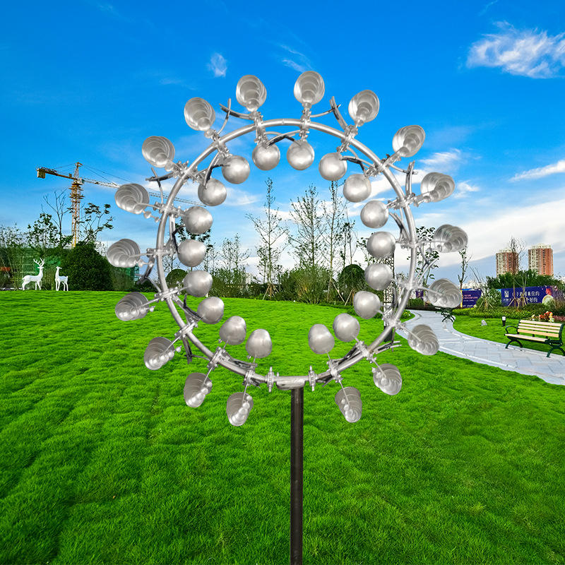 定制抽象大型户外园林景观雕塑 广场不锈钢金属风动艺术装置雕塑