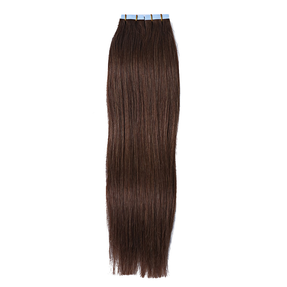 Factory Spot Real Human Hair Brown Hair Extension Long Straight Hair Real Hair Film Hair