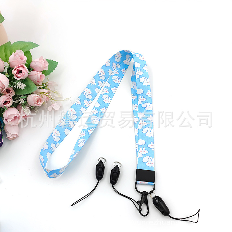 Factory Wholesale 2cm Color Card Holder Lanyard Work Permit Strap Student Long Shoelace Card Holder Badge Rope Mobile Phone Lanyard