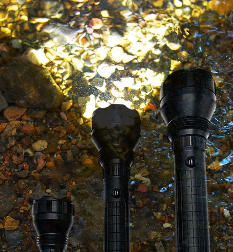 华升黑豹h2超光远射高级防水防身手电筒探照灯可充电安保巡逻户外