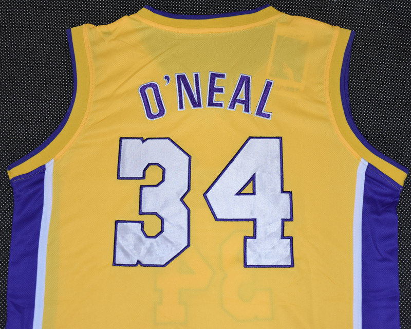 湖人队34号奥尼尔v领圆领 大码 球衣套装大胖子篮球服