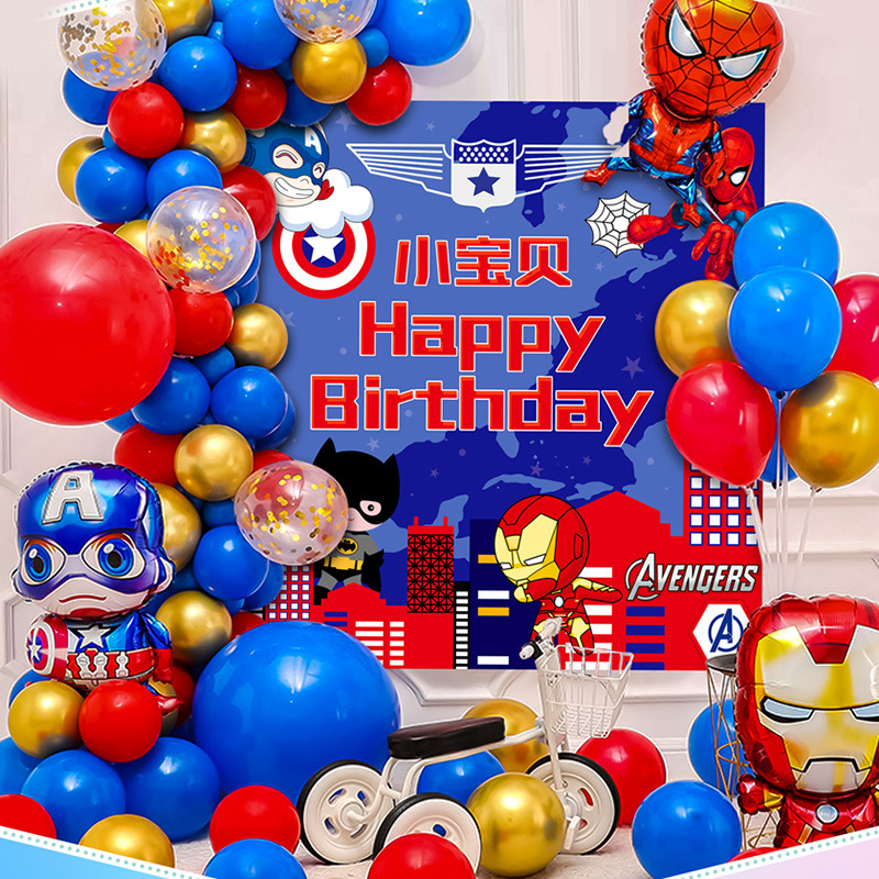 Birthday Balloon Cartoon Cartoon Theme Party Suit Children's Balloon Decorations Aluminum Film Men and Women Baoqing Wish Wholesale