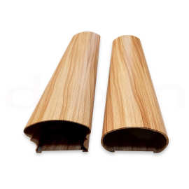铝合金扶手面管型材仿木纹扶手方管铝合金方通木纹喷涂