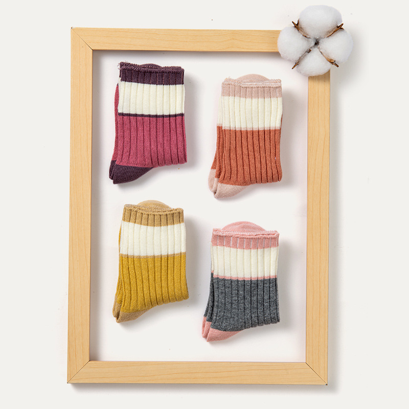 七巧板童袜儿童长筒男童女童中筒春秋宝宝秋冬款精梳棉袜子