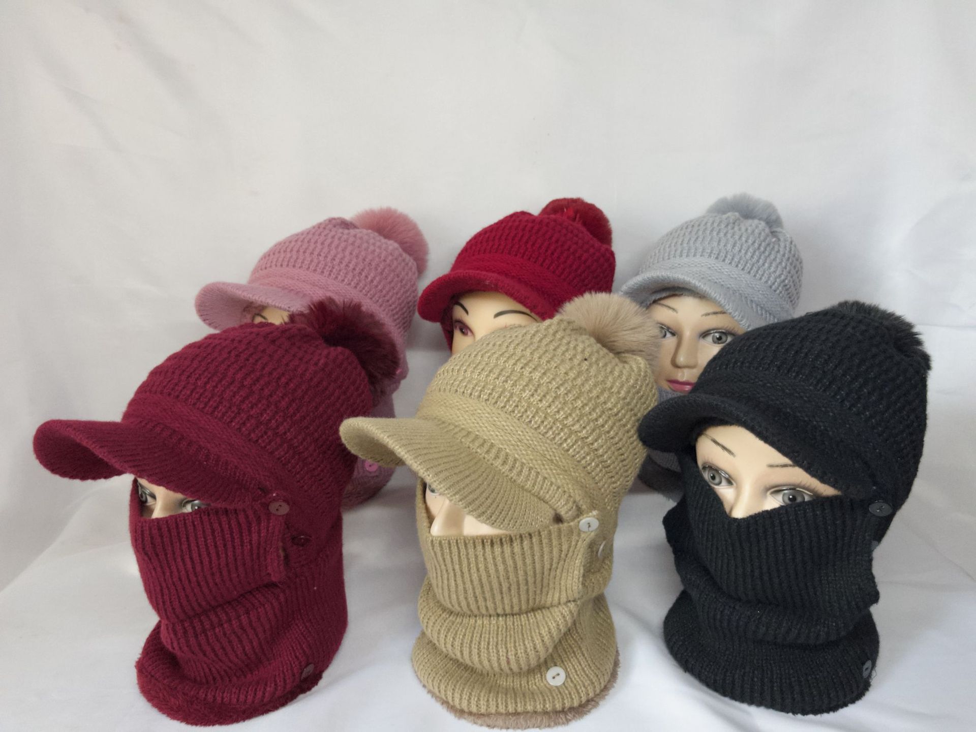 2023新款围脖一体帽骑车防风保暖加厚神器秋冬季女帽毛线针织帽子