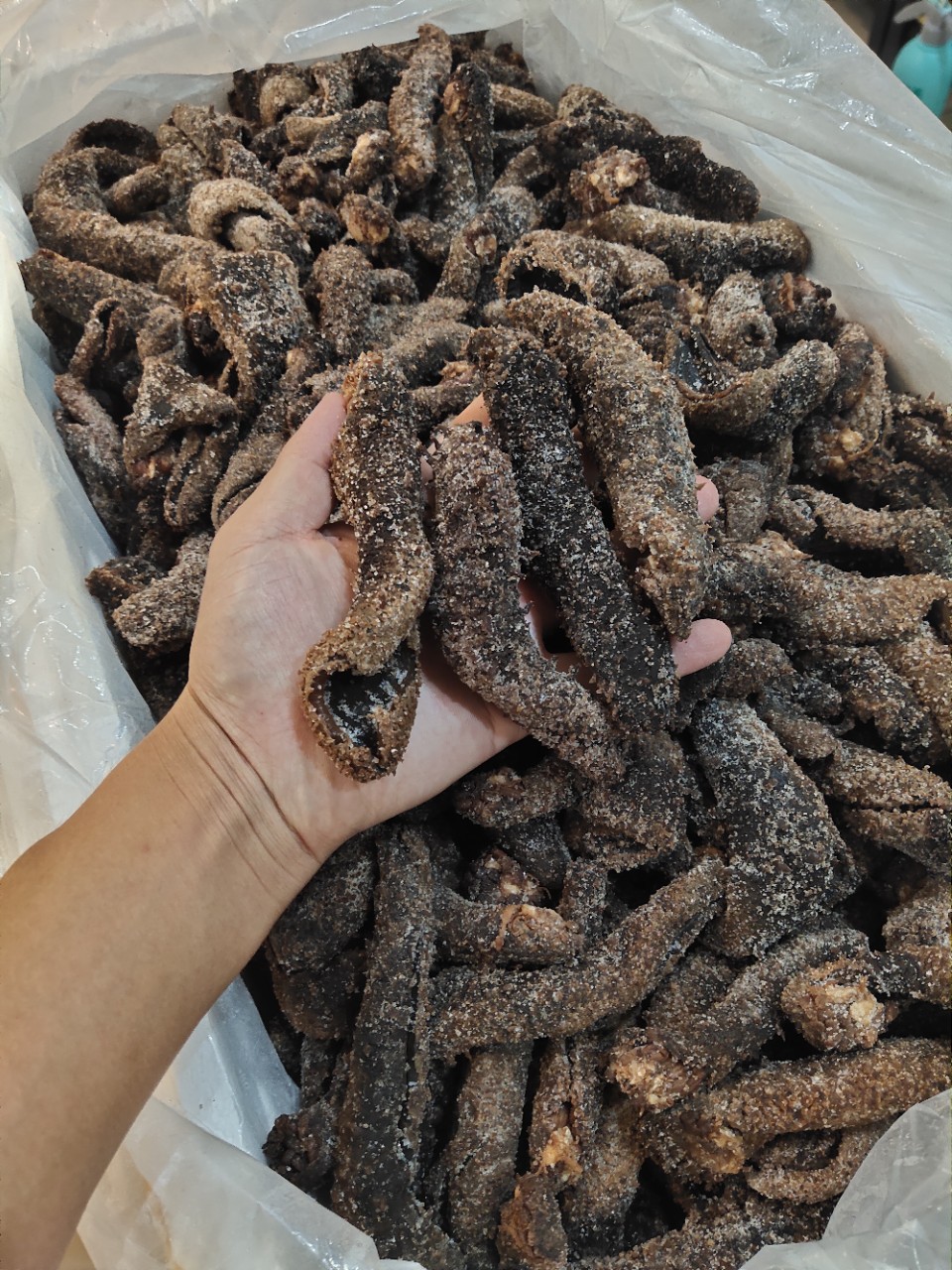 海参皮拉缸盐 盐渍红参皮 大火候红参拉缸盐 去筋红参 500g 包邮