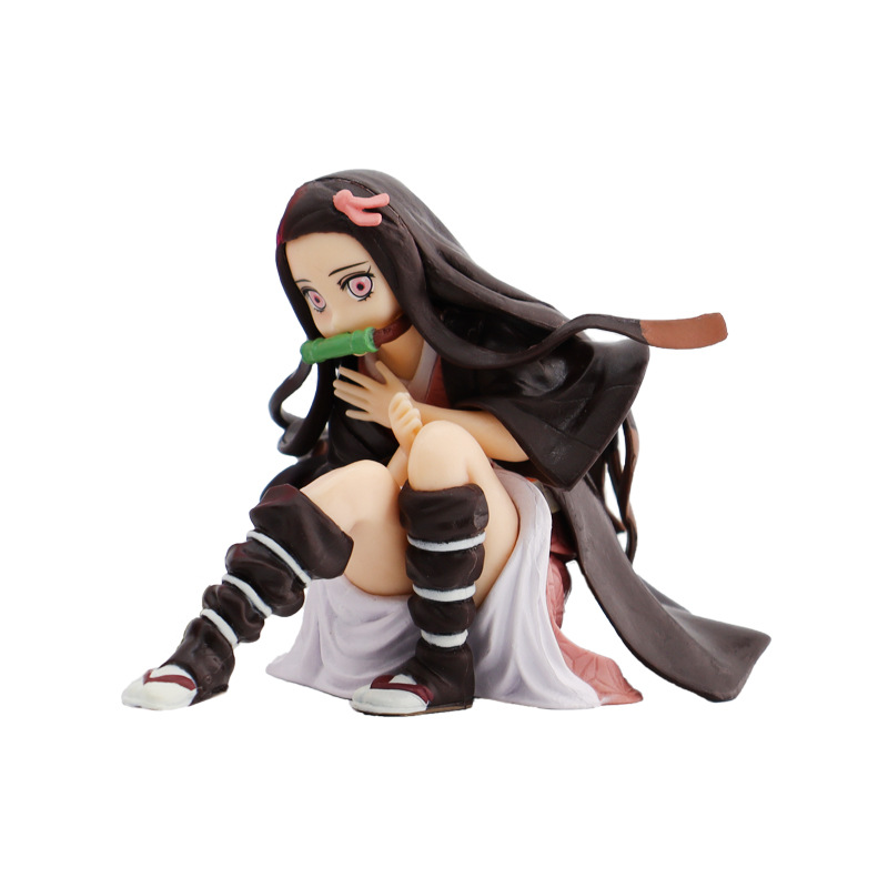 Kimetsu No Yaiba Hand-Made Sitting Posture Kneeling Posture Nezuko Car Accessories Car Decoration Computer Case Car Decoration