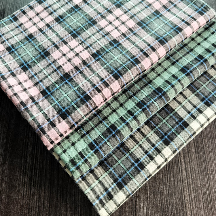 秋冬新款涤棉色织格子布 几何提花格纹磨毛布 韩版童装衬衫布面料
