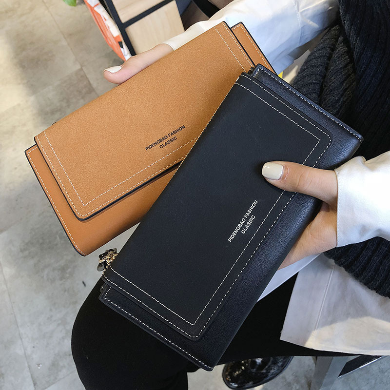 Men's Bag 2021 New Fashion Retro Fashion Letter Personality Frosted Wallet Fashion Simple Long Wallet