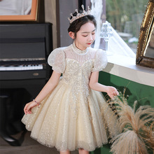 女童礼服轻奢小众钢琴演出服儿童生日公主裙女孩主持人花童婚礼裙