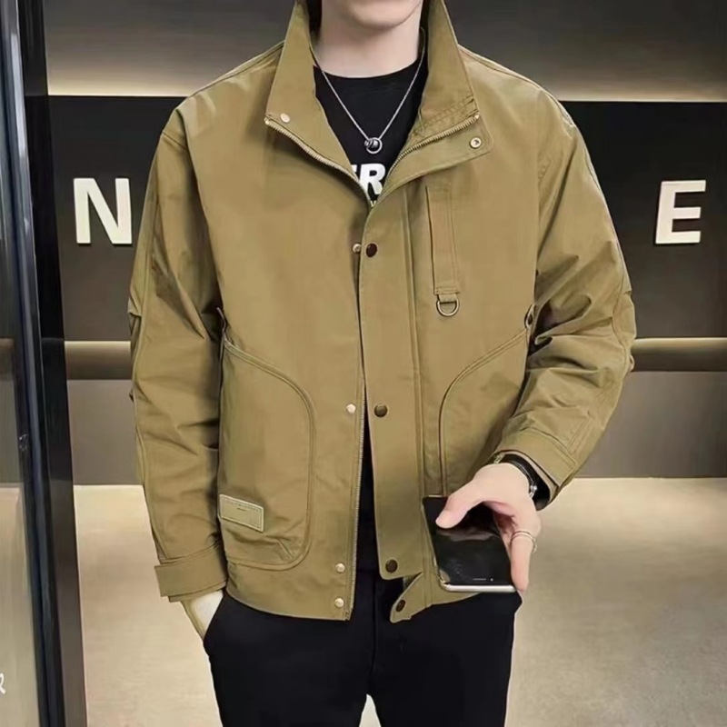 Jacket Men's Korean-Style Slim Fit Stand Collar Workwear Style Fall Men's Clothing Coat Jacket Baseball Uniform Jacket Cross-Border Wholesale