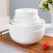 家用骨瓷饭碗创意面碗纯白色吃饭碗中式陶瓷碗单个餐具白瓷碗