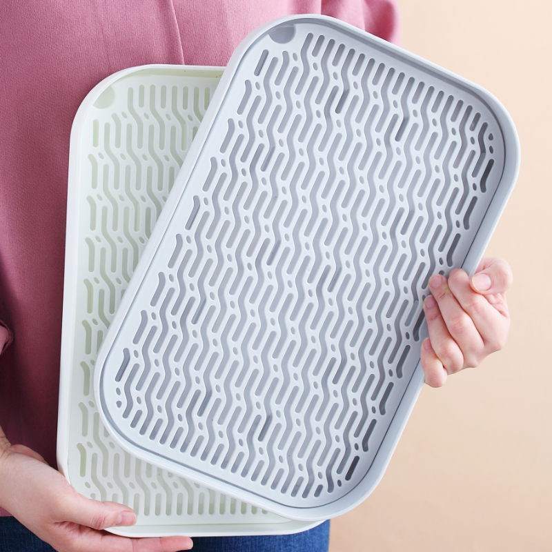 长方形茶杯沥水盘放杯子的托盘双层加厚杯子架子水杯架沥水置物架