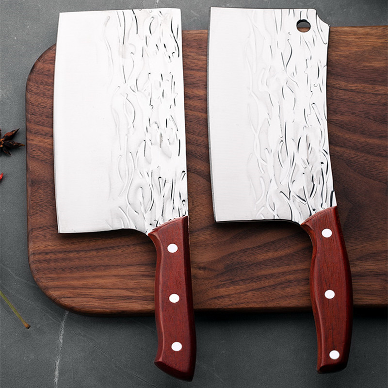菜刀厨房齐小涛斩切刀厨师刀新款水波纹砍骨刀抖音快手网红切菜刀