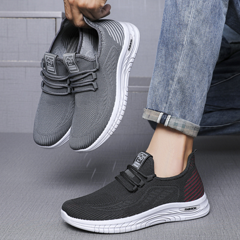 Men's Shoes 2023 Autumn New Foreign Trade Cross-Border Casual Sneaker Men's Breathable Flyknit Men's Shoes Factory Wholesale