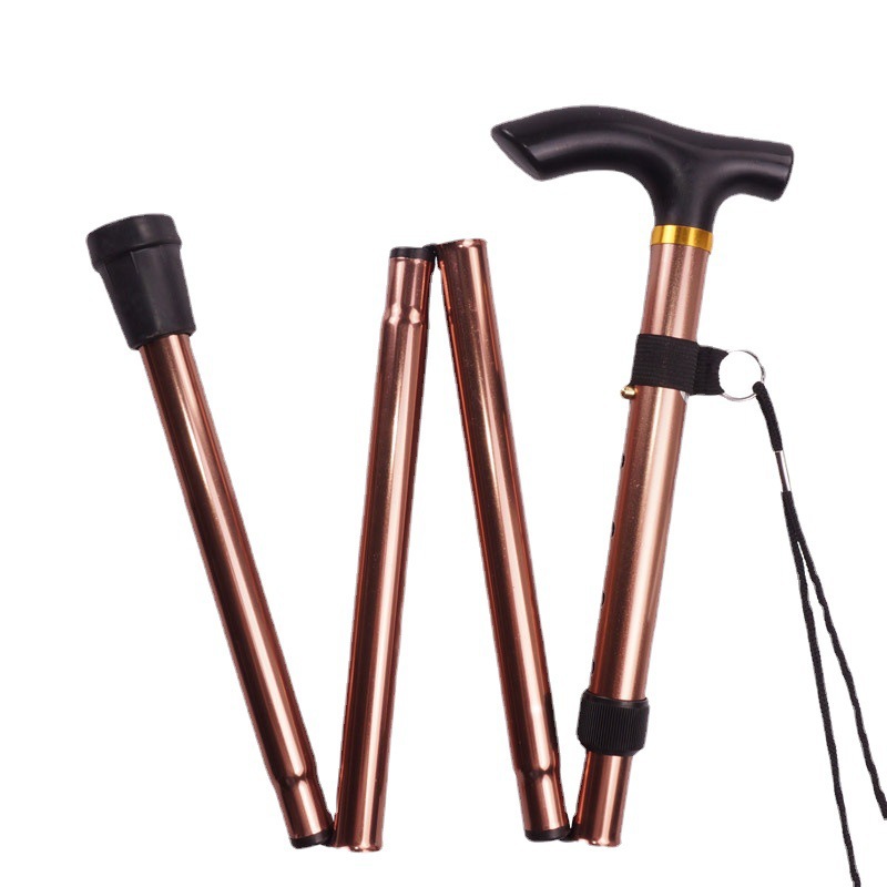 Cross-Border Hot Selling Outdoor Folding Alpenstock Five-Section Telescopic Walking Stick for the Elderly Travel Climbing Walking Stick Cane Wholesale