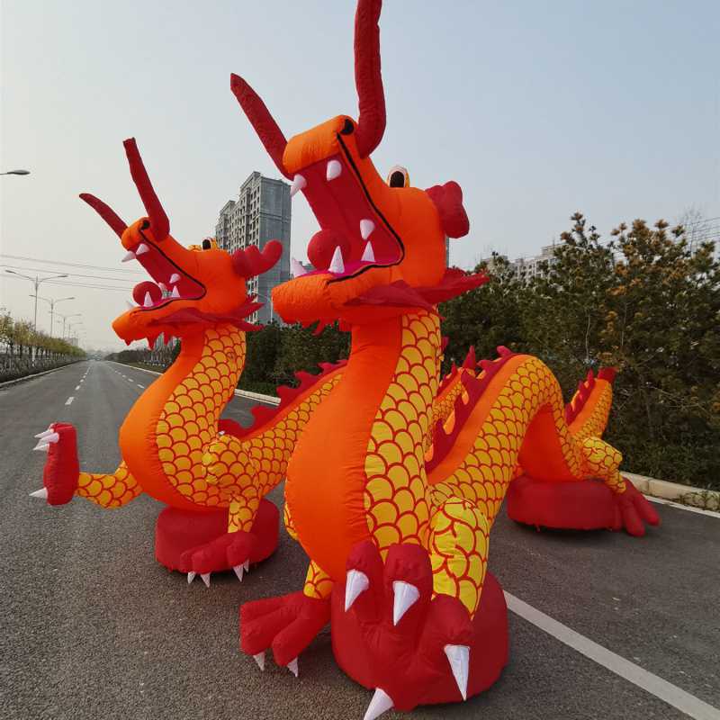 充气卧地龙金色龙气模卧地金龙结婚庆典开业喜庆装饰用品优质布料