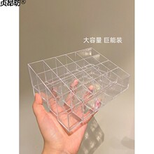 新款口红收纳盒防尘桌面装化妆品指甲油透明口红盒唇釉置物架