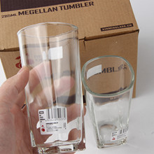 13.5cm四方玻璃杯 285ml6个高四方玻璃水杯套装 10元店生活日用