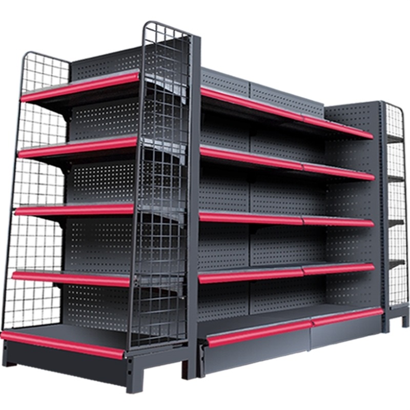 超市货架展示架商店小卖部靠墙托架挂钩商品店商超中间摆放大超市