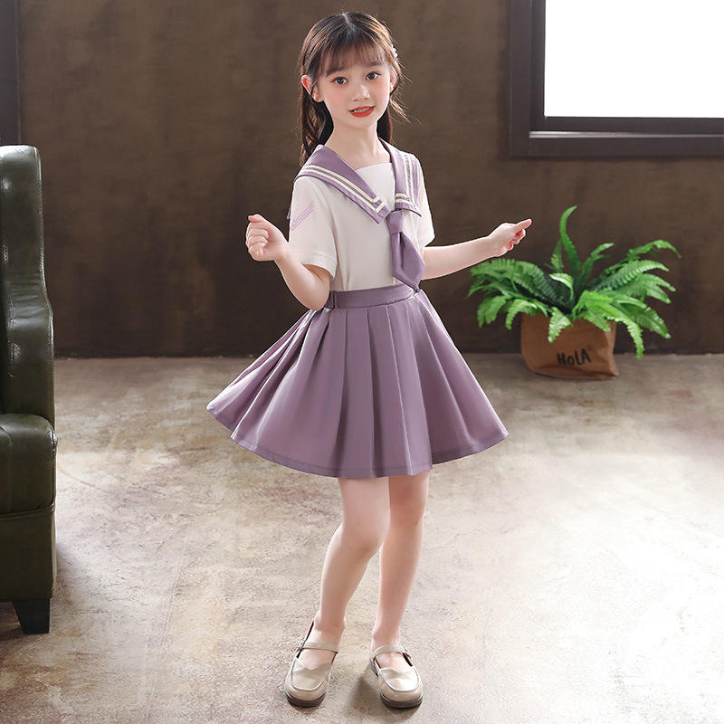 夏季小香风套装女童学院风jk制服儿童韩系两件套日系校园水手服装