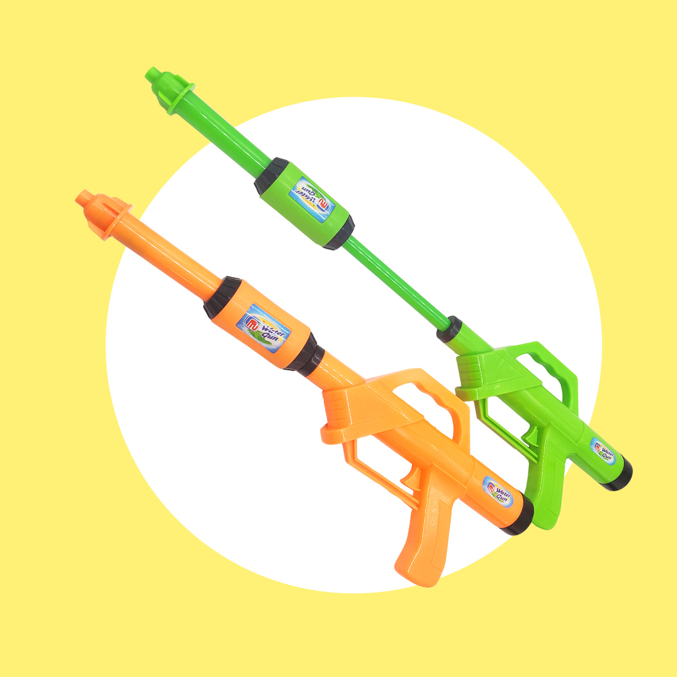 儿童夏季水玩具水枪漂流泳池抽拉水枪7七色带瓶饮料矿泉水瓶口ccc