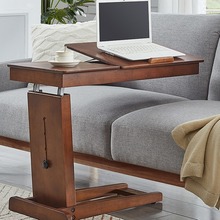 床边桌实木笔记本电脑桌子小户型卧室可折叠移动升降懒人床上书桌