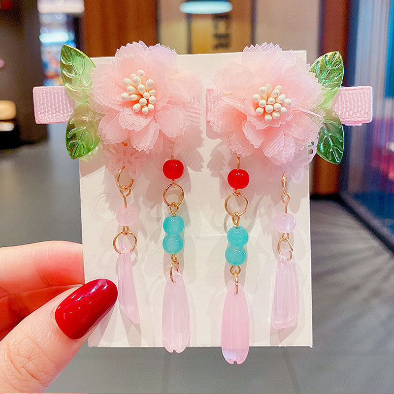 Fairy Ancient Style Barrettes Hairpin Han Chinese Clothing Accessories Hairpin Long Fringe a Pair of Hairclips Butterfly Hairpin Ancient Costume Clip Hairware Women