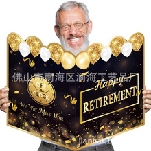 跨境热销新品retirement card黑金巨型留名簿退休留言纪念卡现货