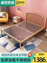 环保加厚不锈钢床1.5m1.8米双人床1.2米单人现代简约铁艺床钢架床