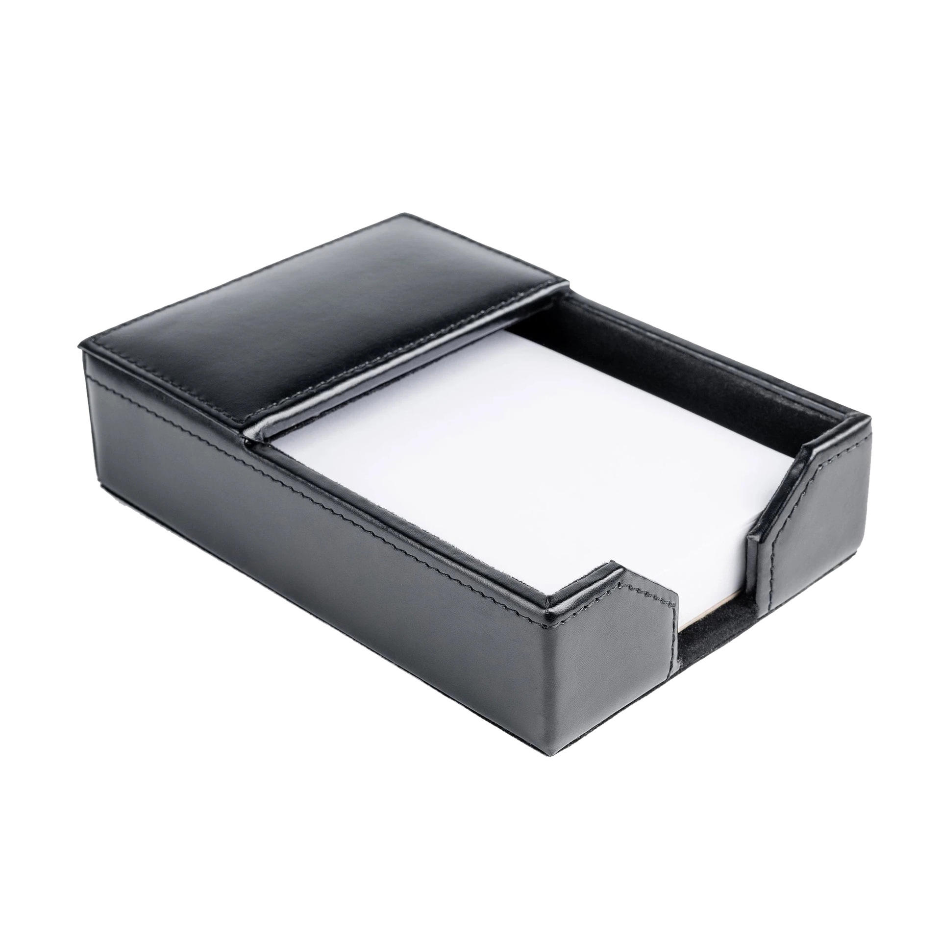 皮革 mdf半盖款便签盒 桌面收纳文件盒 学院机构住宿压印logo