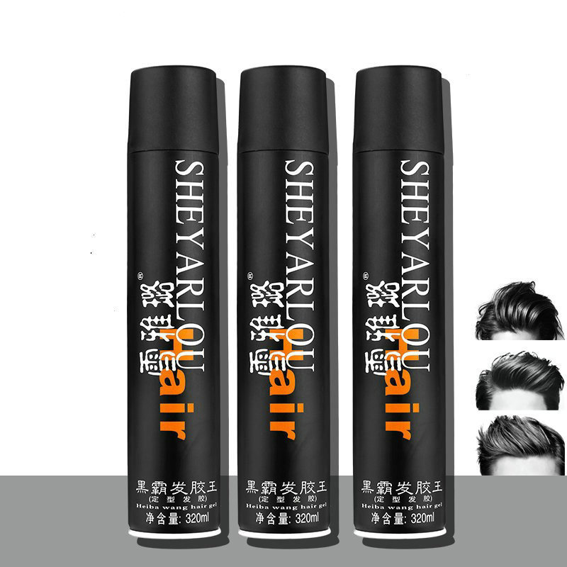 雪雅璐黑霸发胶王320ml清爽定型喷雾男女士啫喱水美发造型干胶