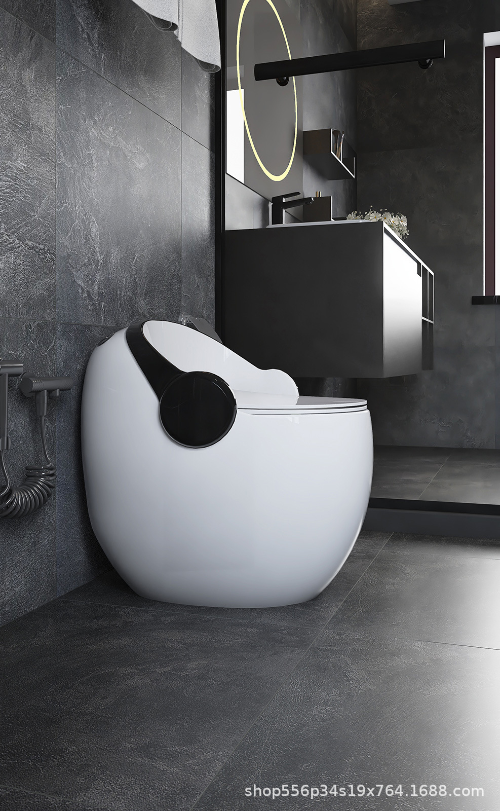 批发创意耳机马桶家用 虹吸式个性蛋形普通无水箱陶瓷坐座便器