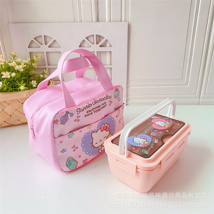 Japanese Girl Heart Clow Lunch Bag Cartoon Cute Heat Preservation Lunch Box Bag Student Lunch Bag Cinnamoroll Babycinnamoroll Handbag