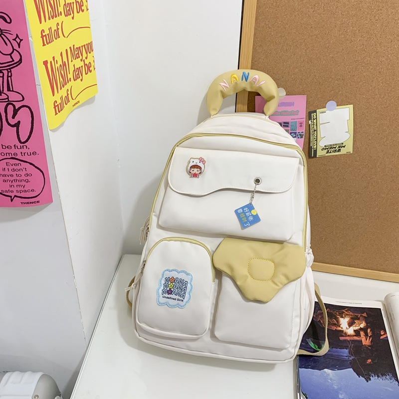 Schoolbag Female Ins Cute High School Junior High School Student Large Capacity Versatile Backpack Primary School Student Simple and Fresh Backpack