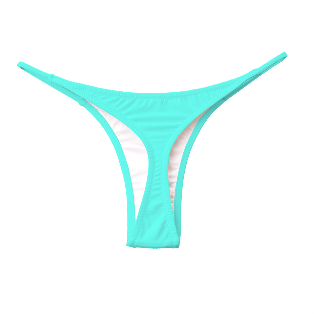 超级性感白色丁字裤比基尼裤子bikini高腰泳裤速卖通原创泳衣