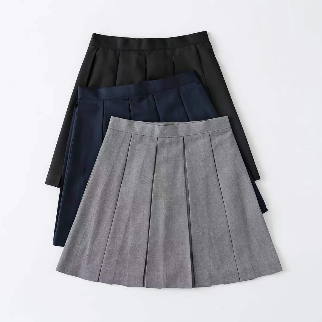 箱褶裙八日系基础款褶正统校供学院风夏款短裙套装半身裙半身裙裙