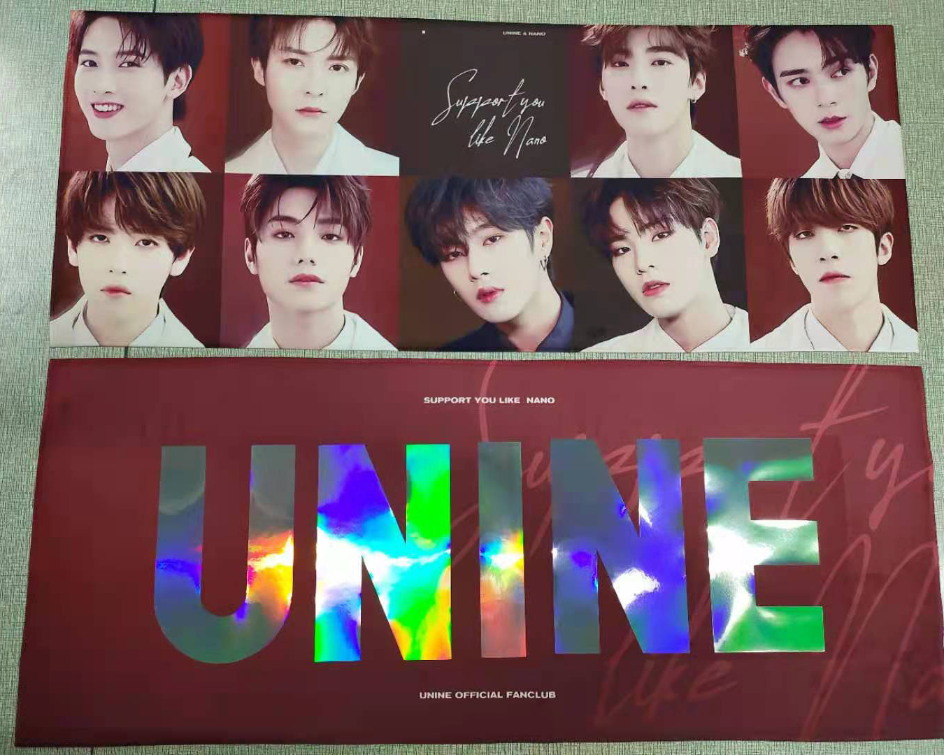 特典手幅韩站应援手幅绒布手幅白色夜光镭射魔法闪粉反光手幅