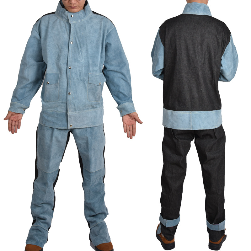 牛皮电焊氩弧焊工作服焊工耐高温隔热防烫防电焊辐射皮衣