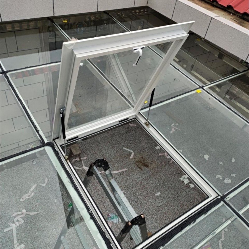 阳光房铝型材天窗合金手动上悬采井阁楼屋顶地下室斜屋顶定作加厚