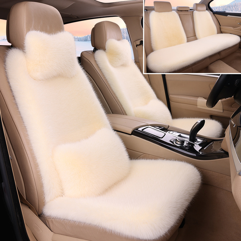 工厂批发冬季汽车毛绒座垫加厚仿狐狸长毛绒全车通用座椅套垫