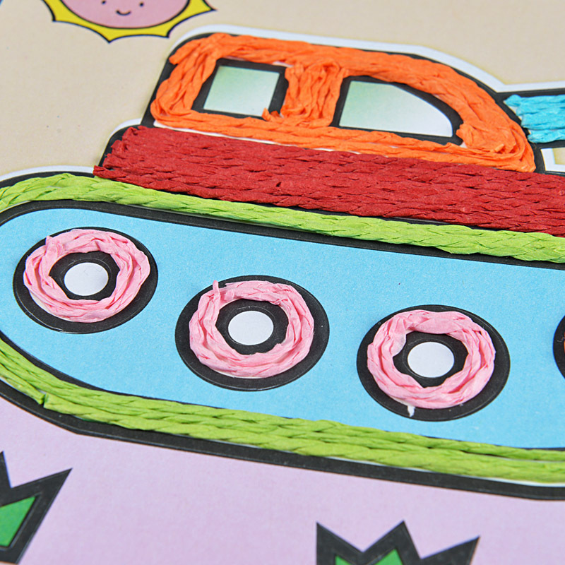 蘅芜纸绳手工贴画儿童diy手工贴画制作套装幼儿园绳子粘贴画玩具