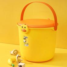 可爱收纳桶玩具积木收纳钓鱼桶手提可坐零食桶带盖可爱儿童储物箱