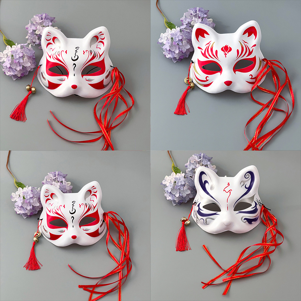 5成交634个发光狐狸和风塑料半脸面具el冷光离人愁led灵狐阴阳师狐妖