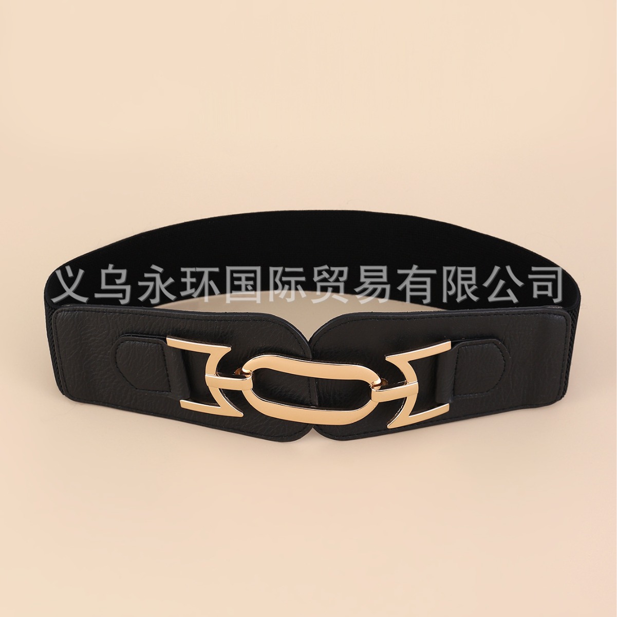 腰封女宽新款几何扣 松紧弹力腰带装饰大衣 欧美跨境配饰批发