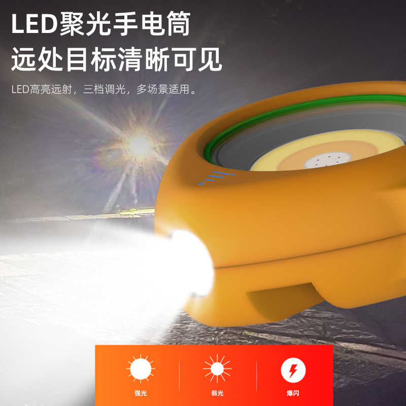 2023 Cross-Border New Pailide Outdoor LED Solar Work Light Double Cob with Magnetic Suction Hanging Multifunctional