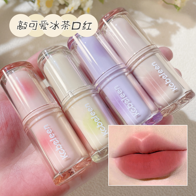 Kobeleen Iced Tea Transparent Lipstick Velvet Matte Matte White Color Natural Nude Wholesale Generation Lipstick