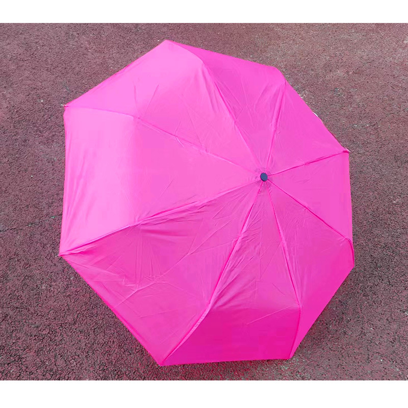 21寸纯色涤丝布8骨三折叠手开自动伞防晒防紫外线广告礼品外贸伞